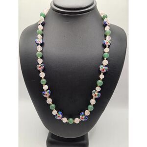 1779.  Artisan Made Gemstone and Cloisonné Necklace